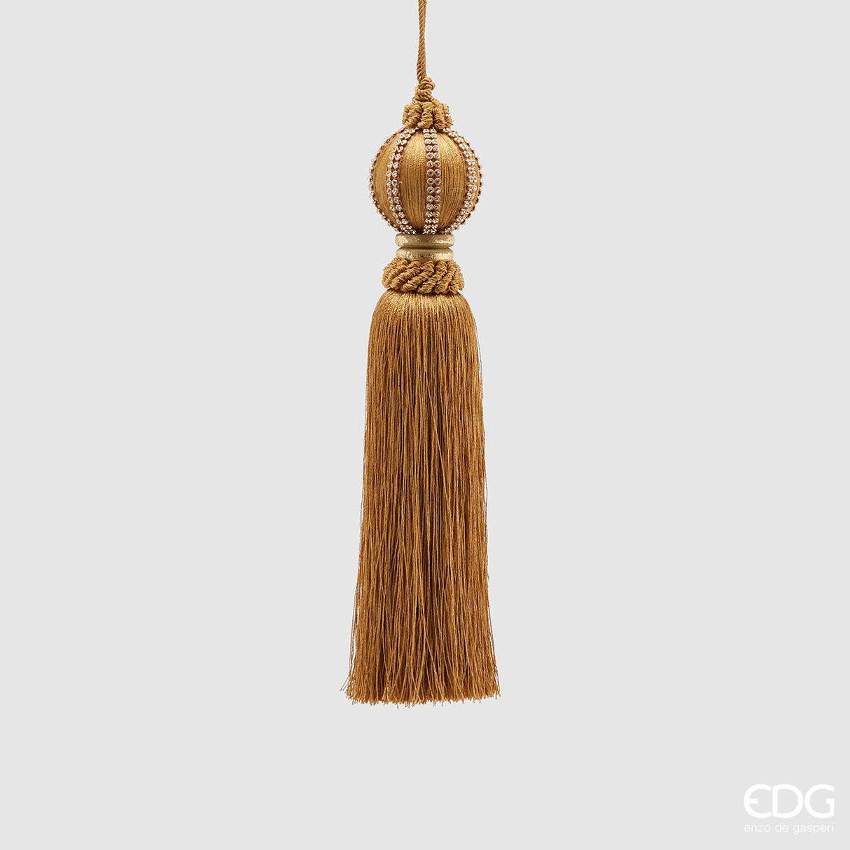 EDG Addobbo Albero di Natale Sfera Palla Pallina Nappa 6cm Seta Oro 340269.01