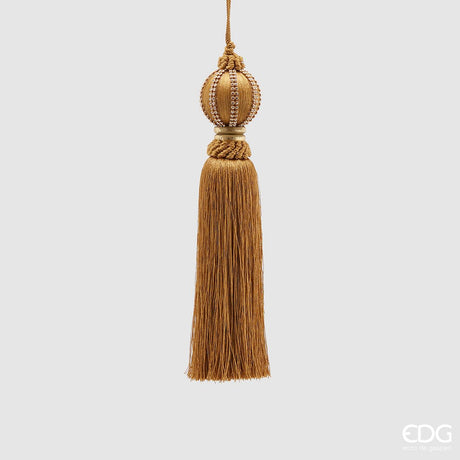 EDG Addobbo Albero di Natale Sfera Palla Pallina Nappa 6cm Seta Oro 340269.01