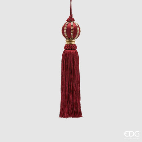 EDG Addobbo Albero di Natale Sfera Palla Nappa 6cm Seta Bordeaux 340269.48