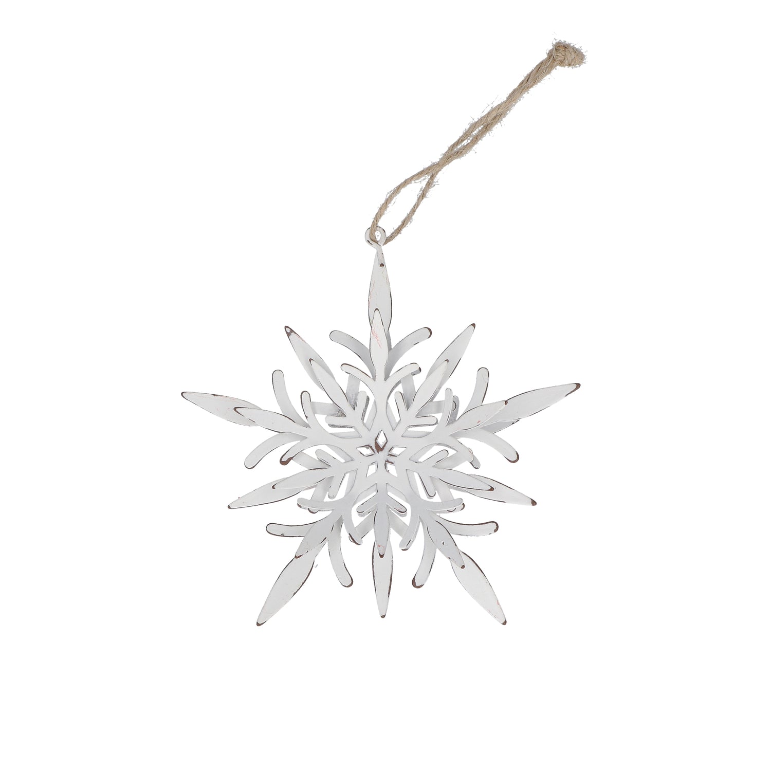 RITUALI DOMESTICI - Nevicata Fiocco Bianco Decorazione Addobbo Natale 13cm