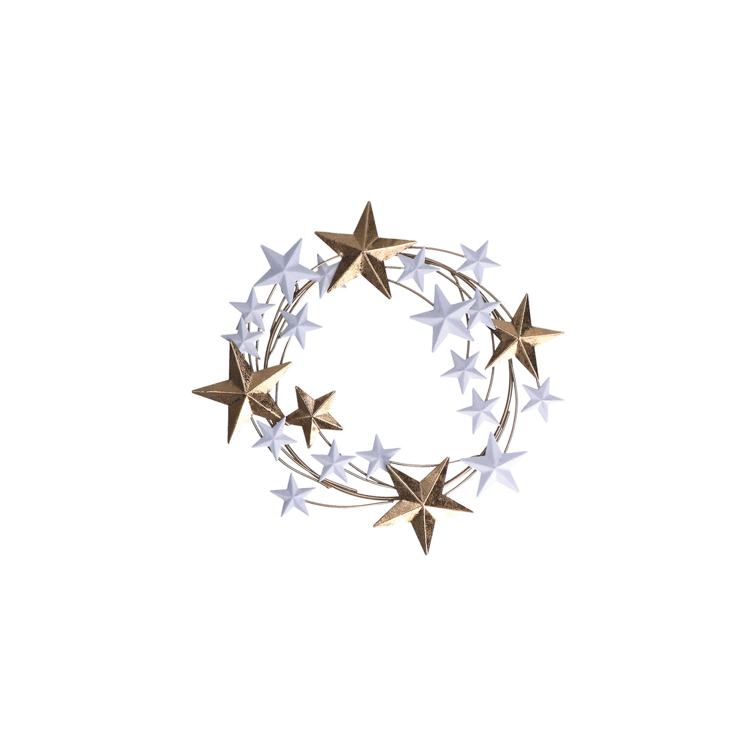 RITUALI DOMESTICI StellaStellina Ghirlanda Decorazione Natale Bianco Oro 31cm