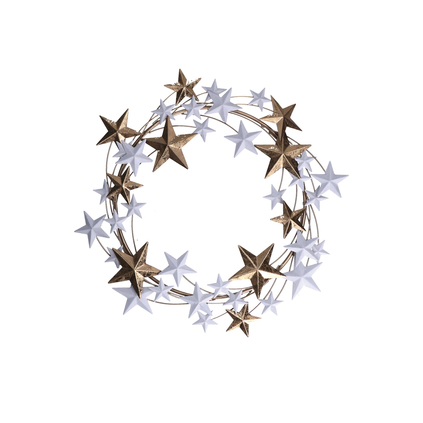 RITUALI DOMESTICI StellaStellina Ghirlanda Decorazione Natale Bianco Oro 44cm