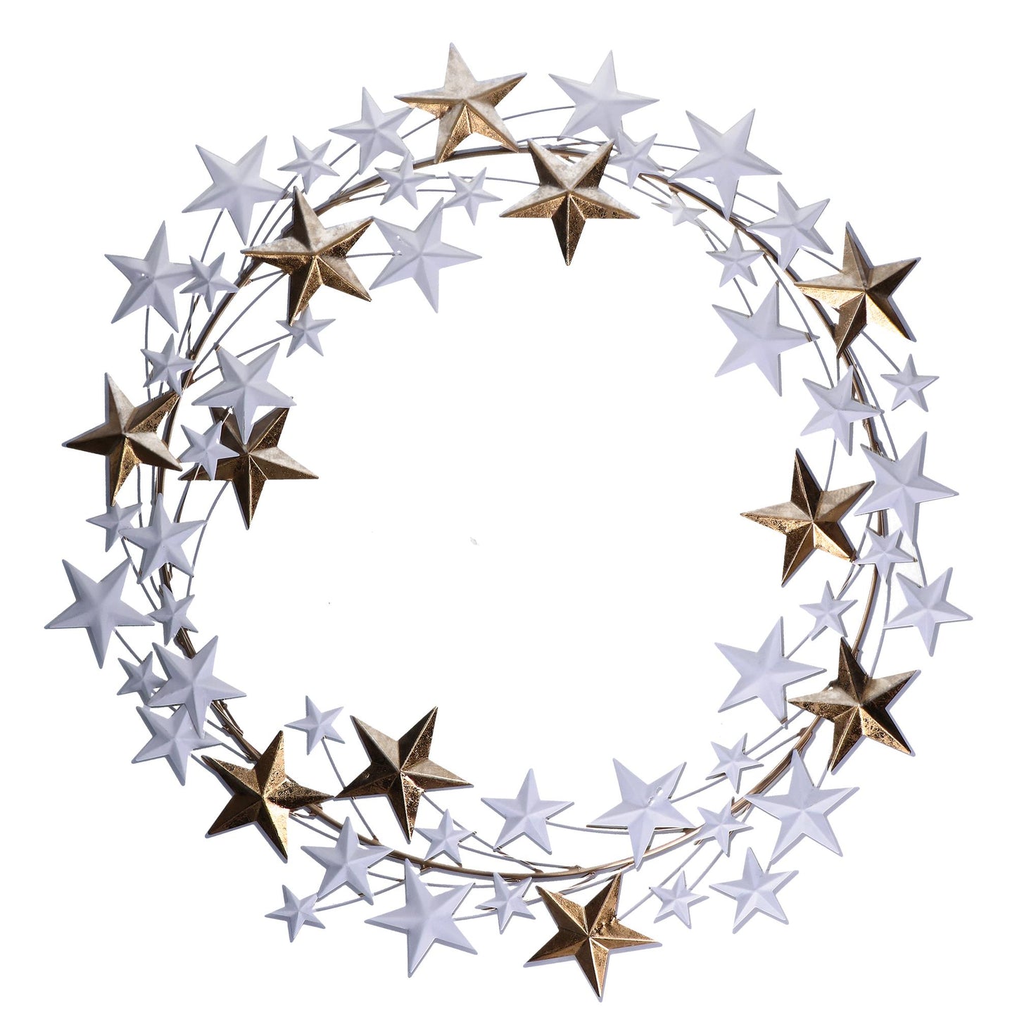 RITUALI DOMESTICI StellaStellina Ghirlanda Decorazione Natale Bianco Oro 60cm