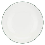 LA PORCELLANA BIANCA Dintorno Table Service Plate Set 18 Pieces White Porcelain Green Edge