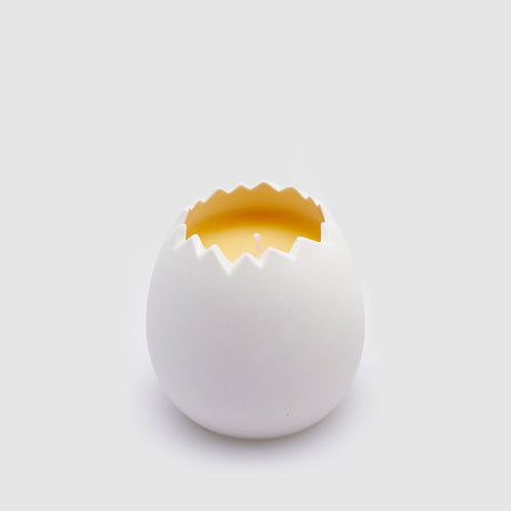 EDG Enzo De Gasperi Candela Profumata Uovo 12x8cm Giallo in Ceramica Decorazione Pasquale Cotton