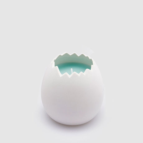 EDG Enzo De Gasperi Candela Profumata Uovo 12x8cm Azzurro in Ceramica Decorazione Pasquale Cotton