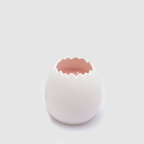 EDG Enzo De Gasperi Candela Profumata Uovo 12x8cm Rosa in Ceramica Decorazione Pasquale Cotton