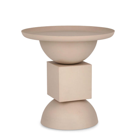 BIZZOTTO Tavolino da Caffè Soggiorno Salotto Aka in Acciaio 41,5x40,5cm Beige