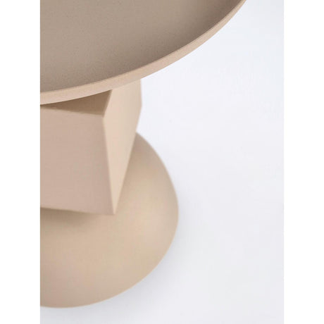 BIZZOTTO Tavolino da Caffè Soggiorno Salotto Aka in Acciaio 41,5x40,5cm Beige