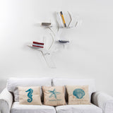 iPLEX Koral White Libreria Scaffale Mensole in PMMA 110x110cm Trasparente Bianco Made in Italy