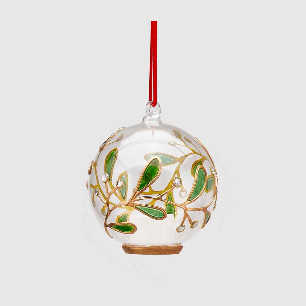 EDG Addobbo Albero di Natale Sfera Pallina Palla 12cm Vetro Trasparente con LED