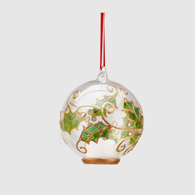 EDG Addobbo Albero di Natale Sfera Pallina Palla 12cm Vetro Trasparente con LED