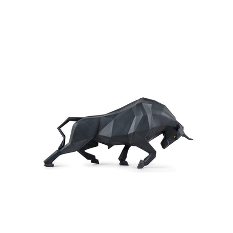 Lladró Scultura Toro Nero Opaco 24x50cm Porcellana