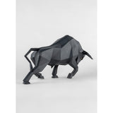 Lladró Scultura Toro Nero Opaco 24x50cm Porcellana