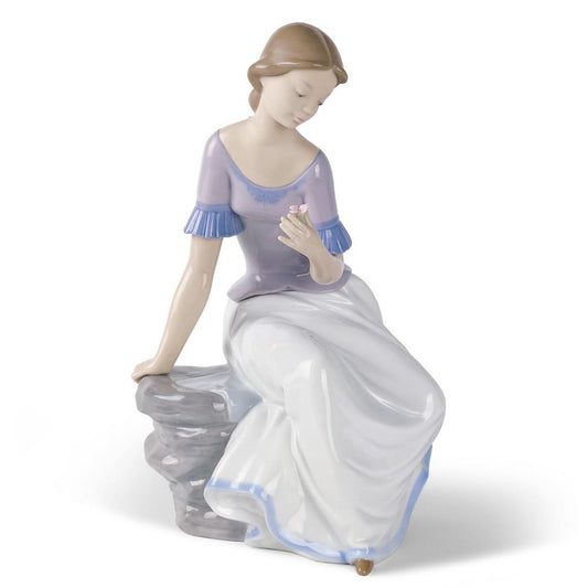 NAO Statua Statuina in Porcellana 28cm Donna Fiore di Vita