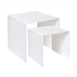 iPLEX 80's Set 2 Tavolini in PMMA Bianco Ufficio Studio Made in Italy