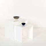 iPLEX 80's Set of 2 White Plexiglass Coffee Tables for Study Office Made in Italy