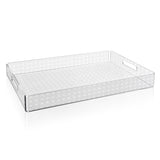 iPLEX Bon Ton Vassoio Grande in PMMA 32x45cm Paglia di Vienna Trasparente Made in Italy