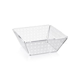 iPLEX Bon Ton Cestino Portapane Ciotola in PMMA 22x22cm Paglia di Vienna Trasparente Made in Italy