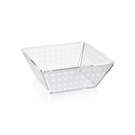 iPLEX Bon Ton Cestino Portapane Ciotola in PMMA 22x22cm Paglia di Vienna Trasparente Made in Italy