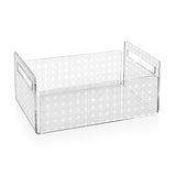 iPLEX Bon Ton Cestino Portafrutta in PMMA 29x21cm Trasparente Paglia di Vienna Made in Italy