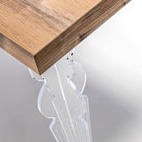 iPLEX Maugenio Plexiglas and Wood Table 155x75x90cm Made in Italy