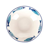 VILLA D'ESTE HOME TIVOLI Kos Ciotola Insalatiera Coppa 31cm Dolomite Blu con Pesci