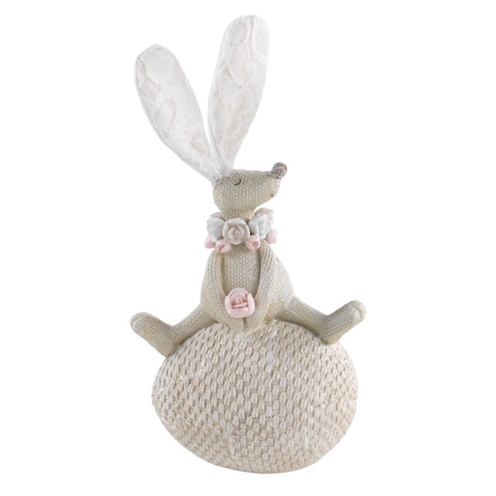 MASCAGNI CASA Coniglio Coniglietto di Pasqua in Resina 18,5cm Decorazione Pasquale