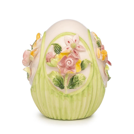 PALAIS ROYAL Decorazione Uovo Ovetto di Pasqua con Fiori Bouquet 8cm Porcellana