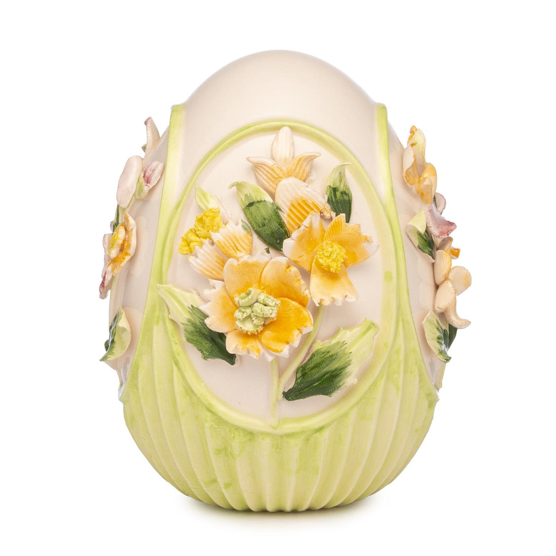 PALAIS ROYAL Decorazione Uovo Ovetto di Pasqua con Fiori Bouquet 10,5cm Porcellana