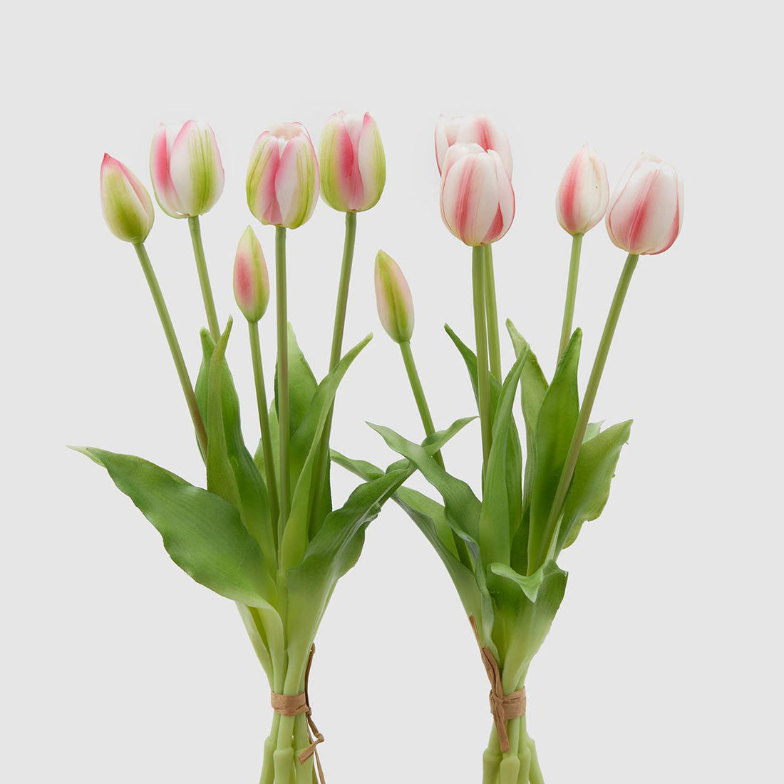 EDG Enzo De Gasperi Mazzo di Tulipani Set 2 Bouquet Fiori Artificiali 40cm Bianco Rosa