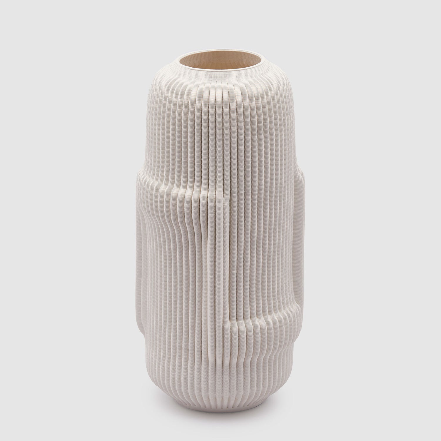 EDG Enzo De Gasperi Vaso Geometrie 3D in Porcellana 35cm Bianco