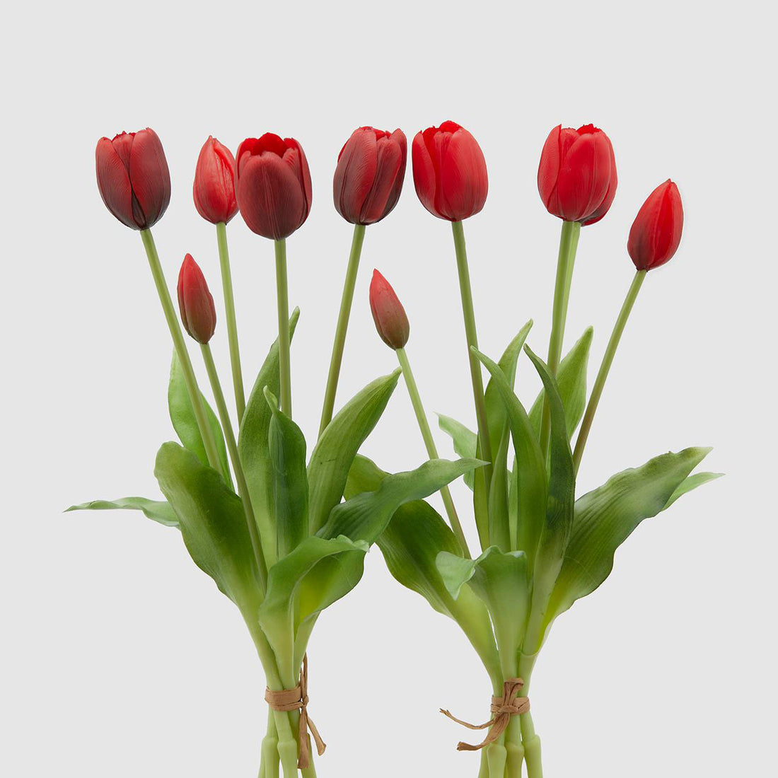 EDG Enzo De Gasperi Mazzo di Tulipani Set 2 Bouquet Fiori Artificiali 40cm Rosso