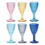 Set 6 calici liquore Plissè Brandani in vetro colorato 50 ml 10,5 cm