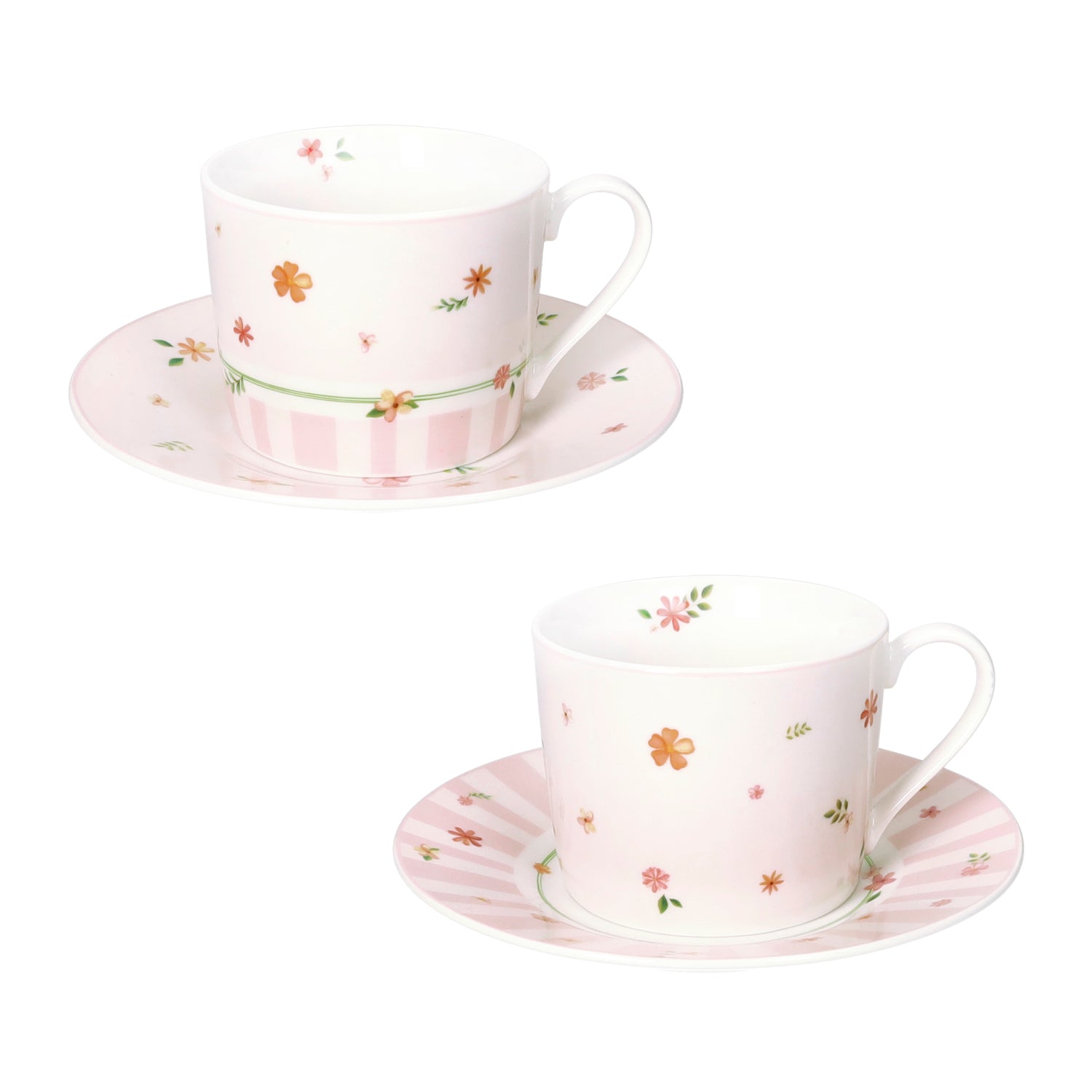 BRANDANI Polline Rosa Set 2 Pezzi Tazza Tè 150ml Porcellana