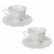 BRANDANI Queen Set 2 Pezzi Tazza Tè 150ml Bianco Porcellana