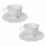 BRANDANI Queen Set 2 Pezzi Tazza Tè 150ml Bianco Porcellana