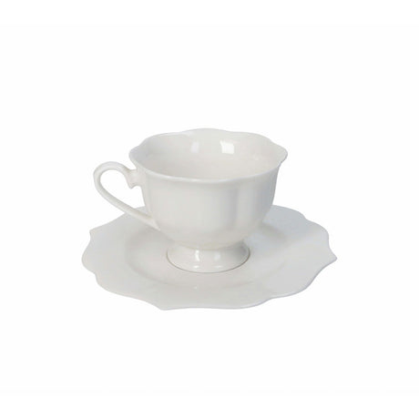 BRANDANI Queen Set 2 Pezzi Tazza Tè 150ml Bianco Porcellana