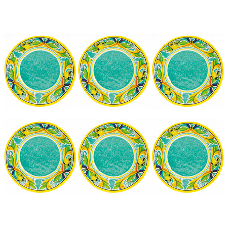 BRANDANI Piatto Fondo Citrus in Melamina 21,5cm Set 6 Pezzi Servizio Tavola