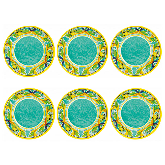 BRANDANI Piatto Fondo Citrus in Melamina 21,5cm Set 6 Pezzi Servizio Tavola