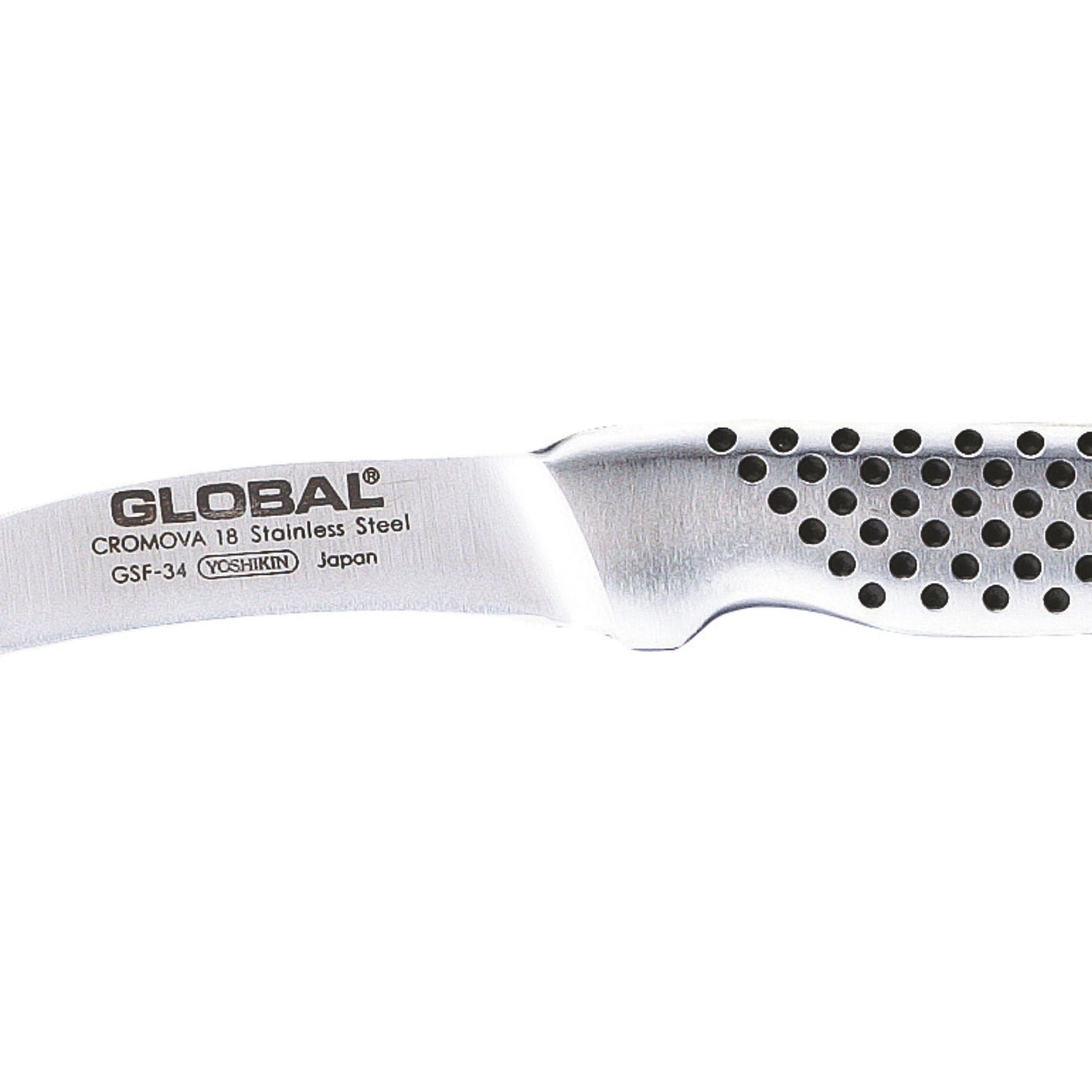 GLOBAL Coltello Spelucchino Curvo 5cm in Acciaio Inox Cromova 18 GSF-34