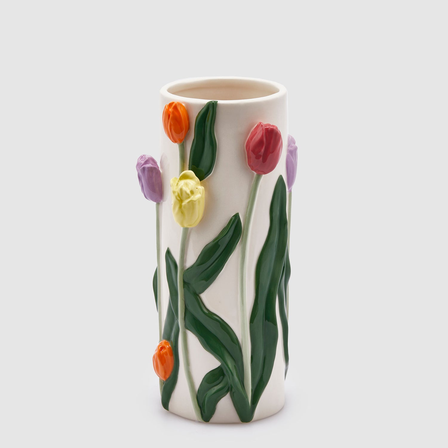 EDG Enzo De Gasperi Vaso Tulipani Cilindro in Ceramica 28cm