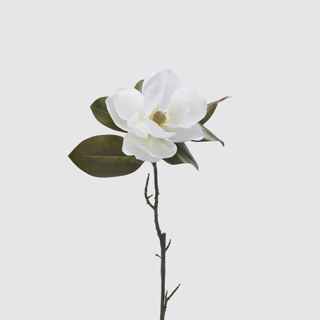 EDG Enzo De Gasperi Magnolia Ramo con Foglie Fiori Artificiali 79cm Bianco