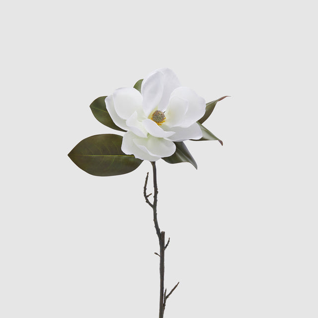 EDG Enzo De Gasperi Magnolia Ramo con Foglie Fiori Artificiali 79cm Bianco