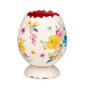 Vaso uovo di Pasqua Palais Royal in ceramica decorata con fiori 20 cm