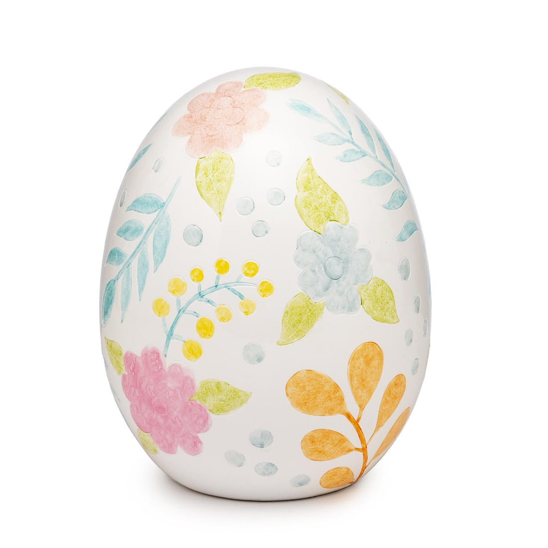 PALAIS ROYAL Decorazione Uovo Ovetto di Pasqua con Fiori 27cm Resina