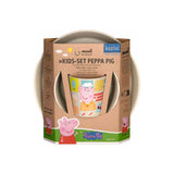 KOZIOL Set Bimbo 3 Pezzi Piatto Ciotola Bicchiere Connect Peppa Pig Sabbia Organic