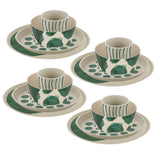 KOZIOL Set Tavola 16 Pezzi Connect Set Monstera Bianco Verde Organic