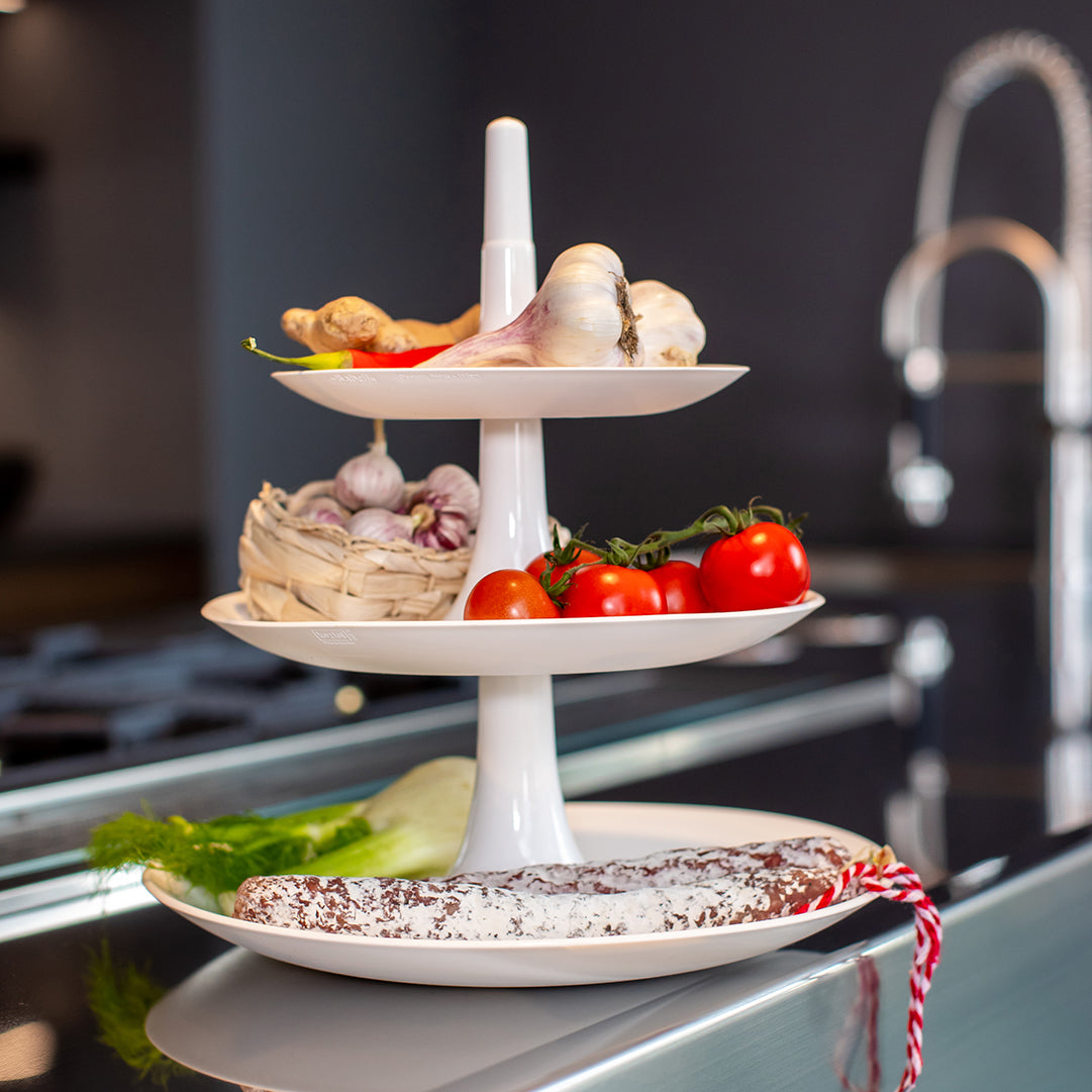KOZIOL Etagere Alzata 3 Ripiani Impilabile Babell L 34cm Bianco Organic