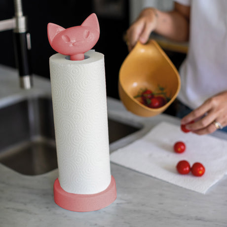 KOZIOL Portarotolo Portatovaglioli Miaou Gatto Sabbia Organic